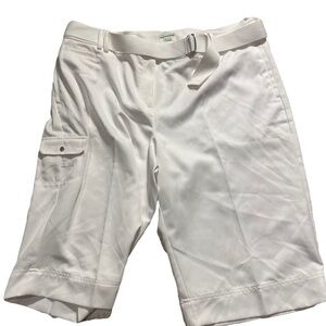 Izod FXG Belted Bermuda Shorts White Sz 16